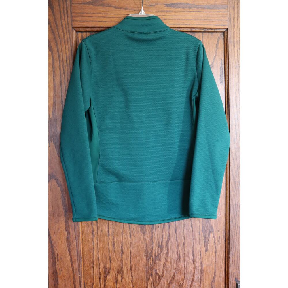 Under Armour Fitted Sweater Womens Medium Green Full Zip Mock Neck Elastic Pocke - Picture 2 of 16